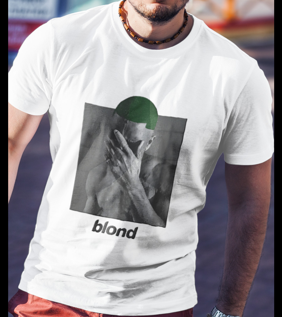 Blond Frank Ocean Green Hair Covering Face Halftone T-Shirt