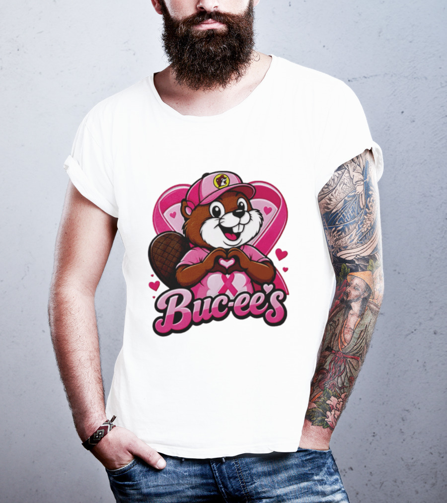 Buc Ee's Pink Ribbon Beaver Breast Cancer Awareness T-Shirt