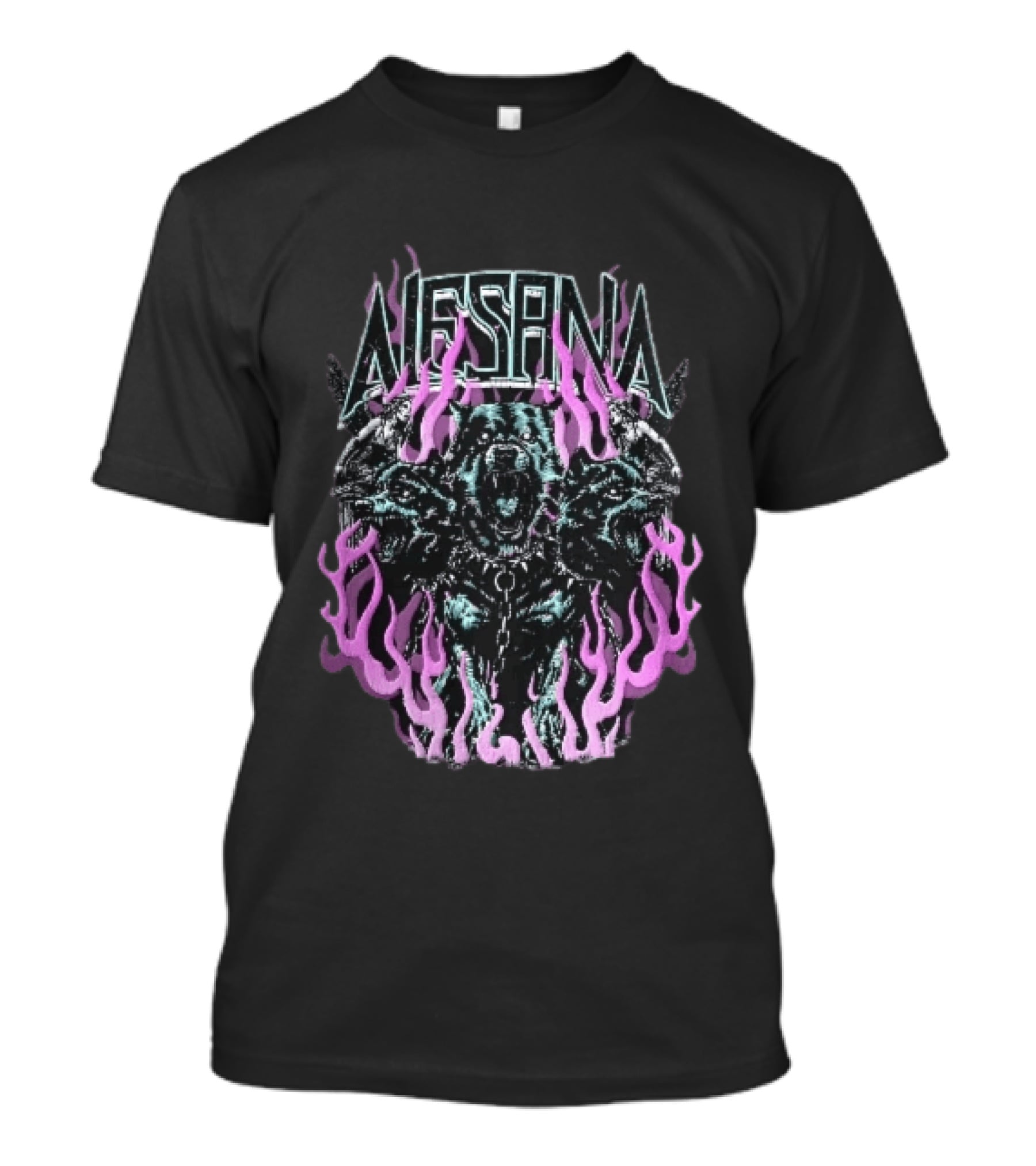 Alesana Cerberus Angel Statues With Purple Flames T-Shirt