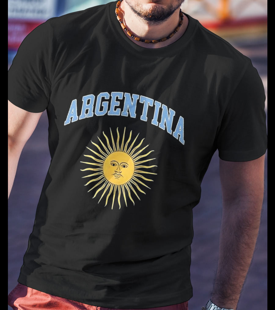 Argentina Sun Symbol Vintage Style Menswear T-Shirt