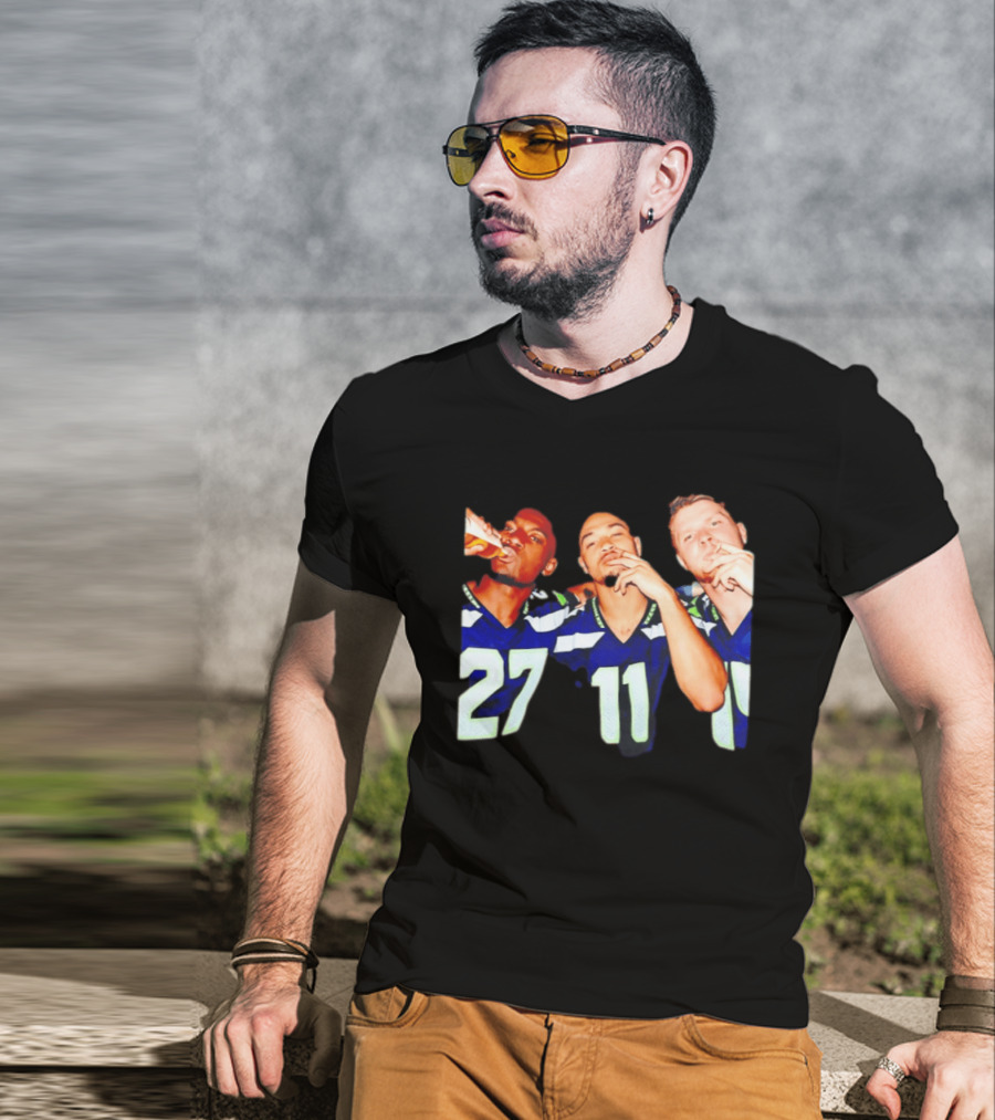 Avery Smith Jaxon Smith Njigba Sam Darnold Seattle Seahawks Smoking Image T-Shirt