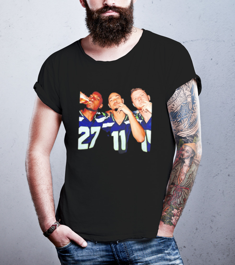 Avery Smith Jaxon Smith Njigba Sam Darnold Seattle Seahawks Smoking Image T-Shirt