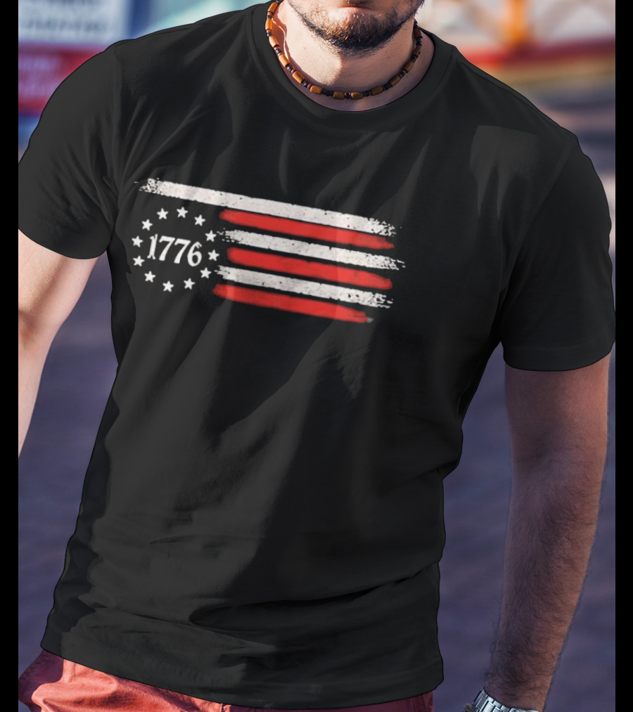 Imagine A Country So Great Even The People 1776 USA Flag Stars Stripes T-Shirt