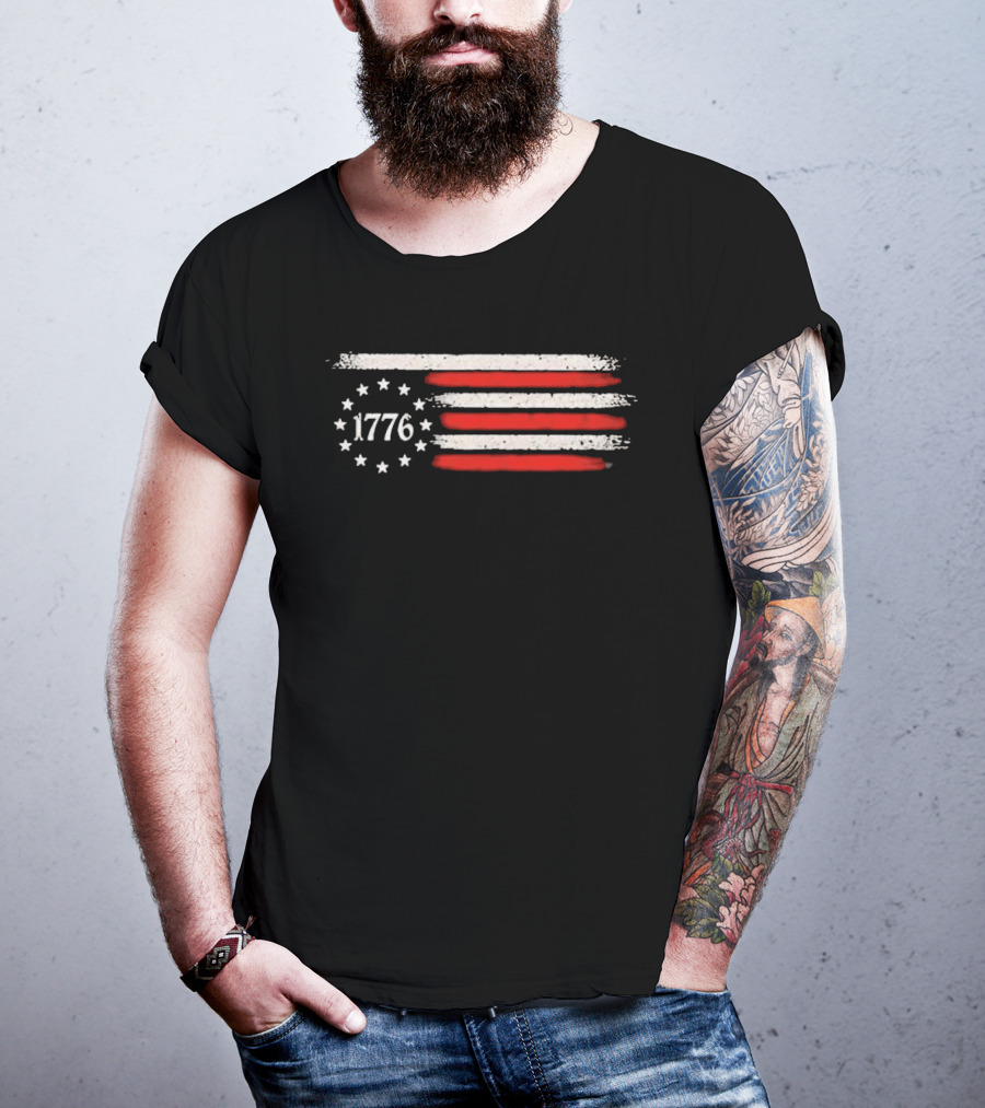 Imagine A Country So Great Even The People 1776 USA Flag Stars Stripes T-Shirt