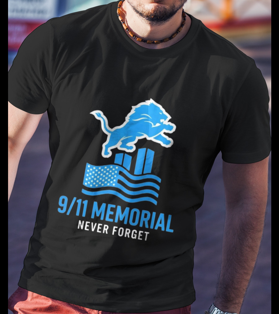 Detroit Lions 9/11 Memorial Never Forget 2026 T-Shirt