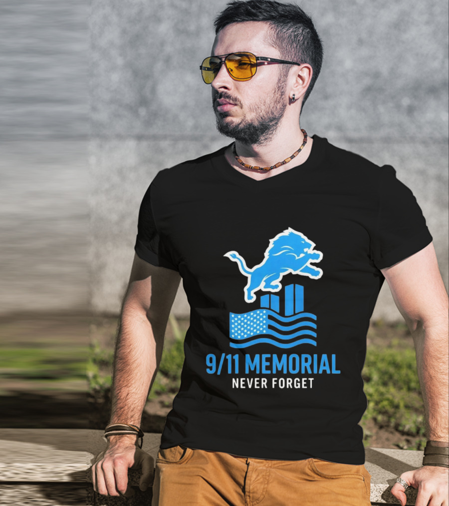 Detroit Lions 9/11 Memorial Never Forget 2026 T-Shirt