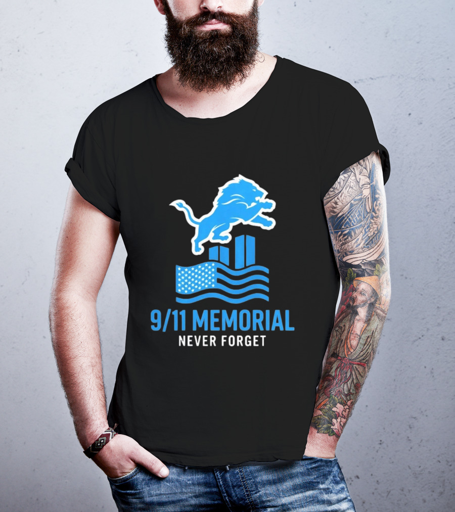 Detroit Lions 9/11 Memorial Never Forget 2026 T-Shirt