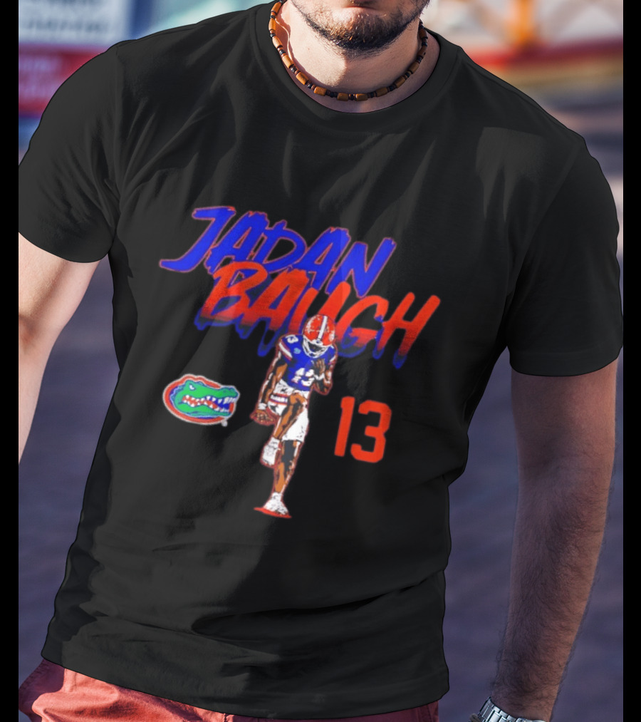 Florida Gators Jadan Baugh 13 Player Pose With Team T-Shirt
