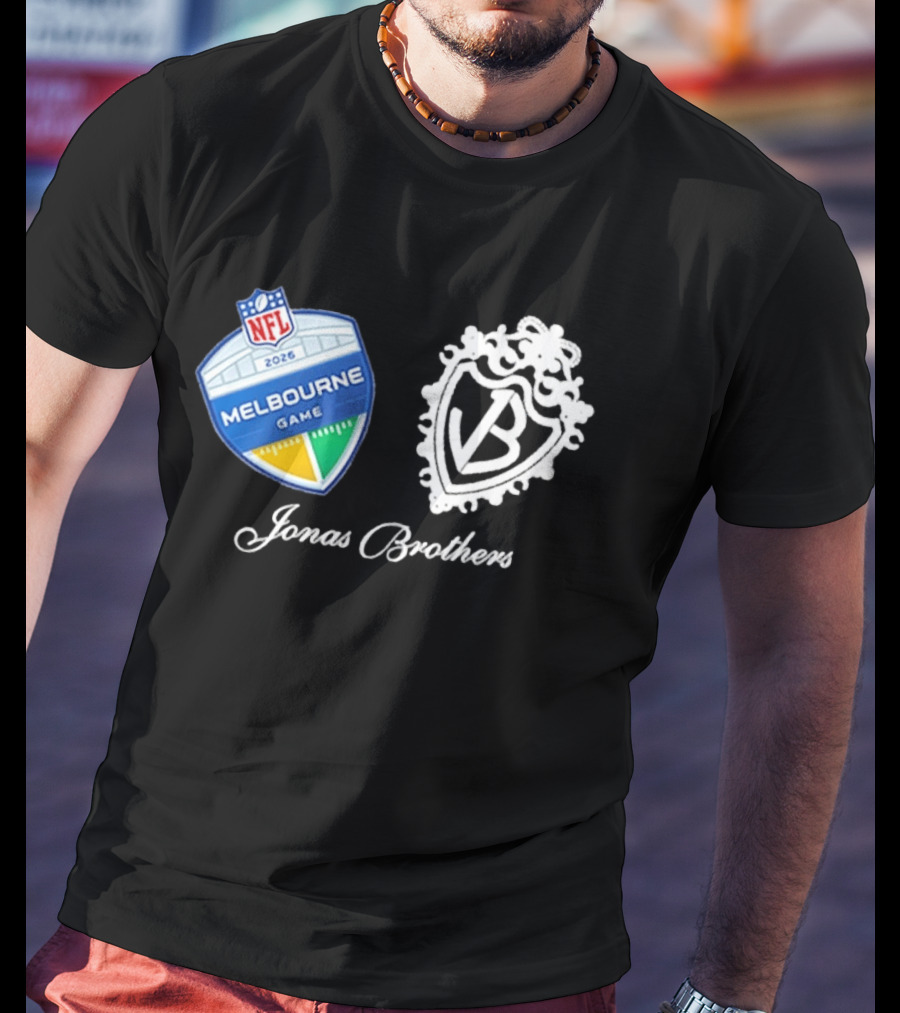 NFL 2026 Melbourne Game Jonas Brothers VB Crest T-Shirt