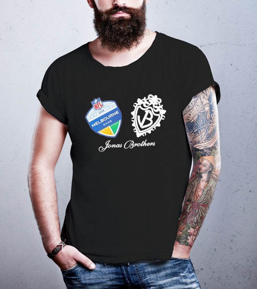 NFL 2026 Melbourne Game Jonas Brothers VB Crest T-Shirt