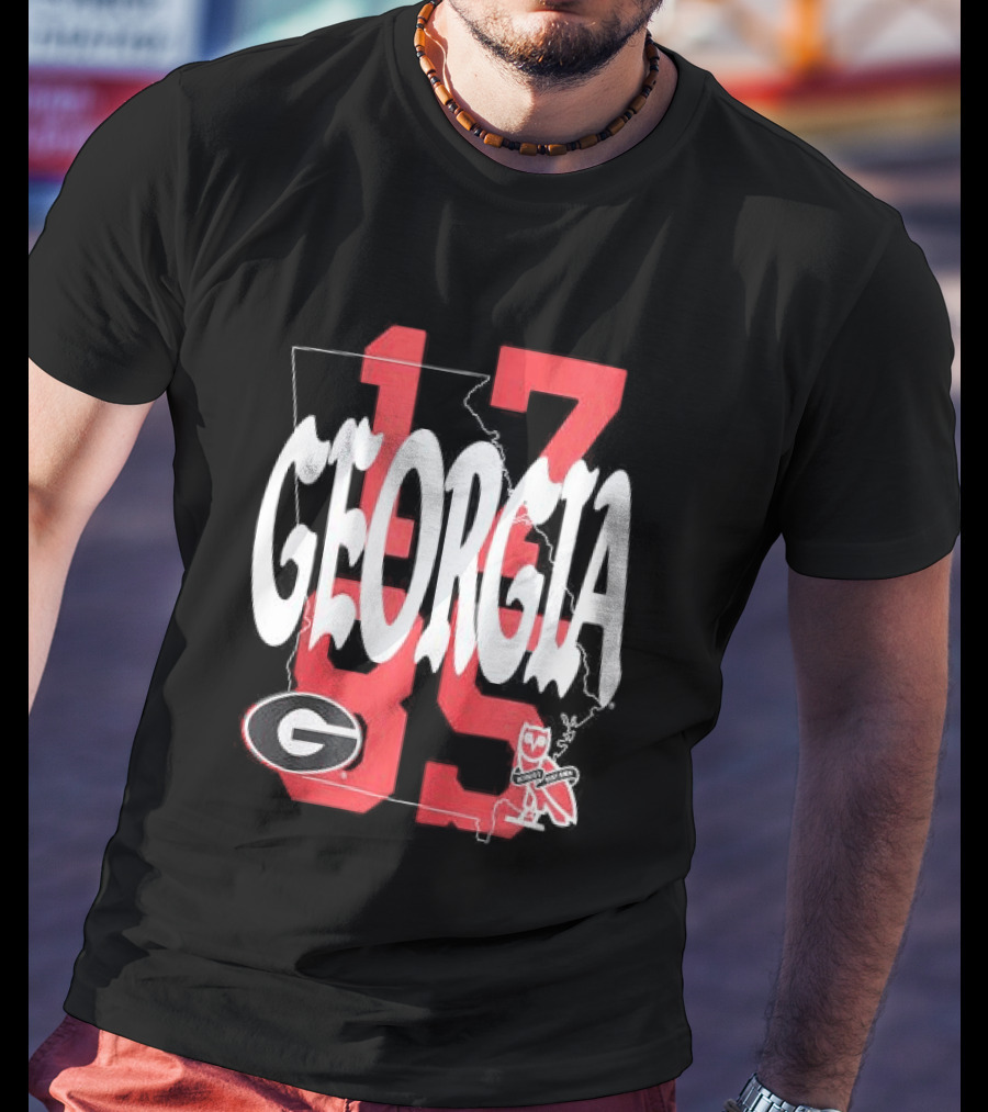 Georgia Bulldogs 13 Campus Store Ovo Black T-Shirt