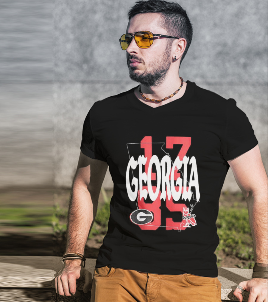 Georgia Bulldogs 13 Campus Store Ovo Black T-Shirt