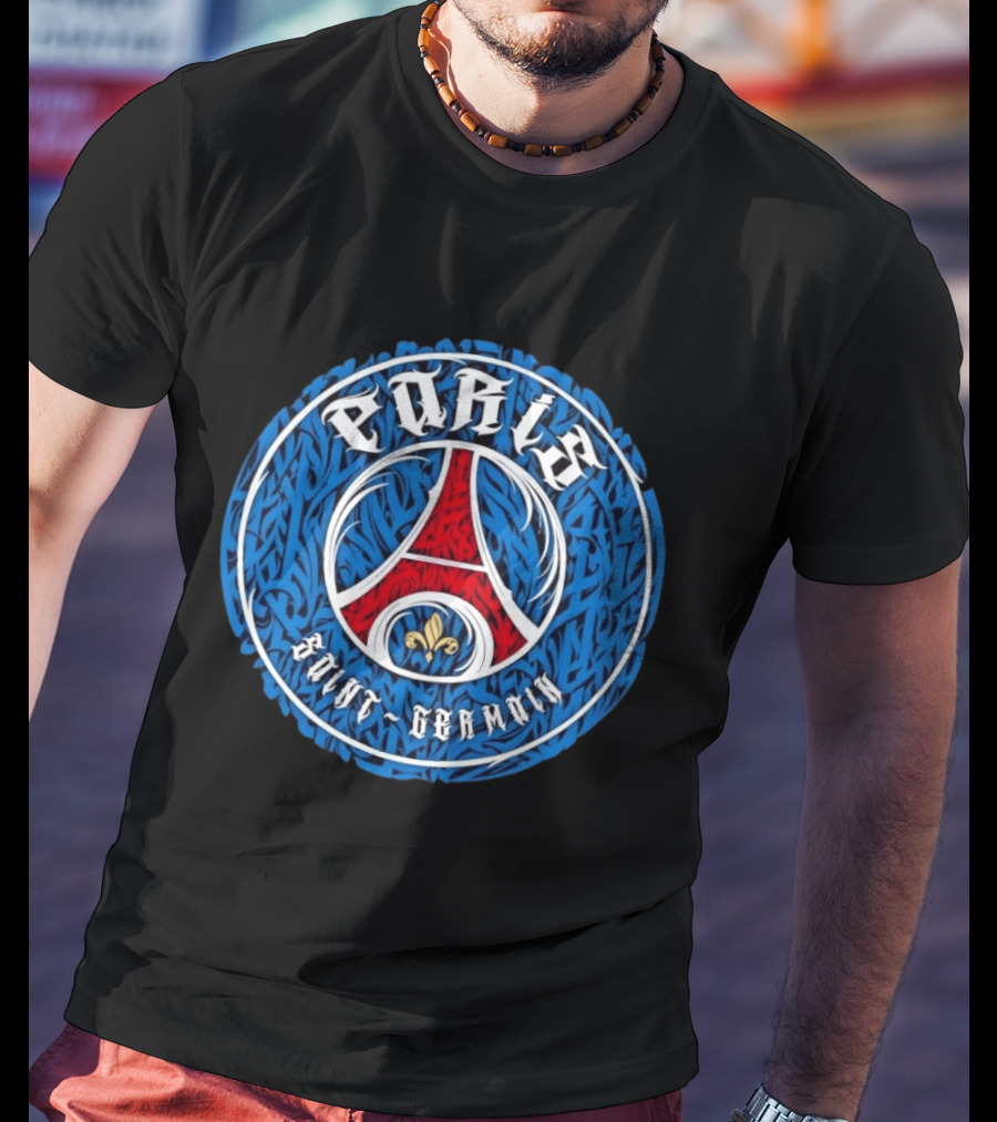 Paris Saint Germain PSG Tribal Fleur De Lis Football T-Shirt