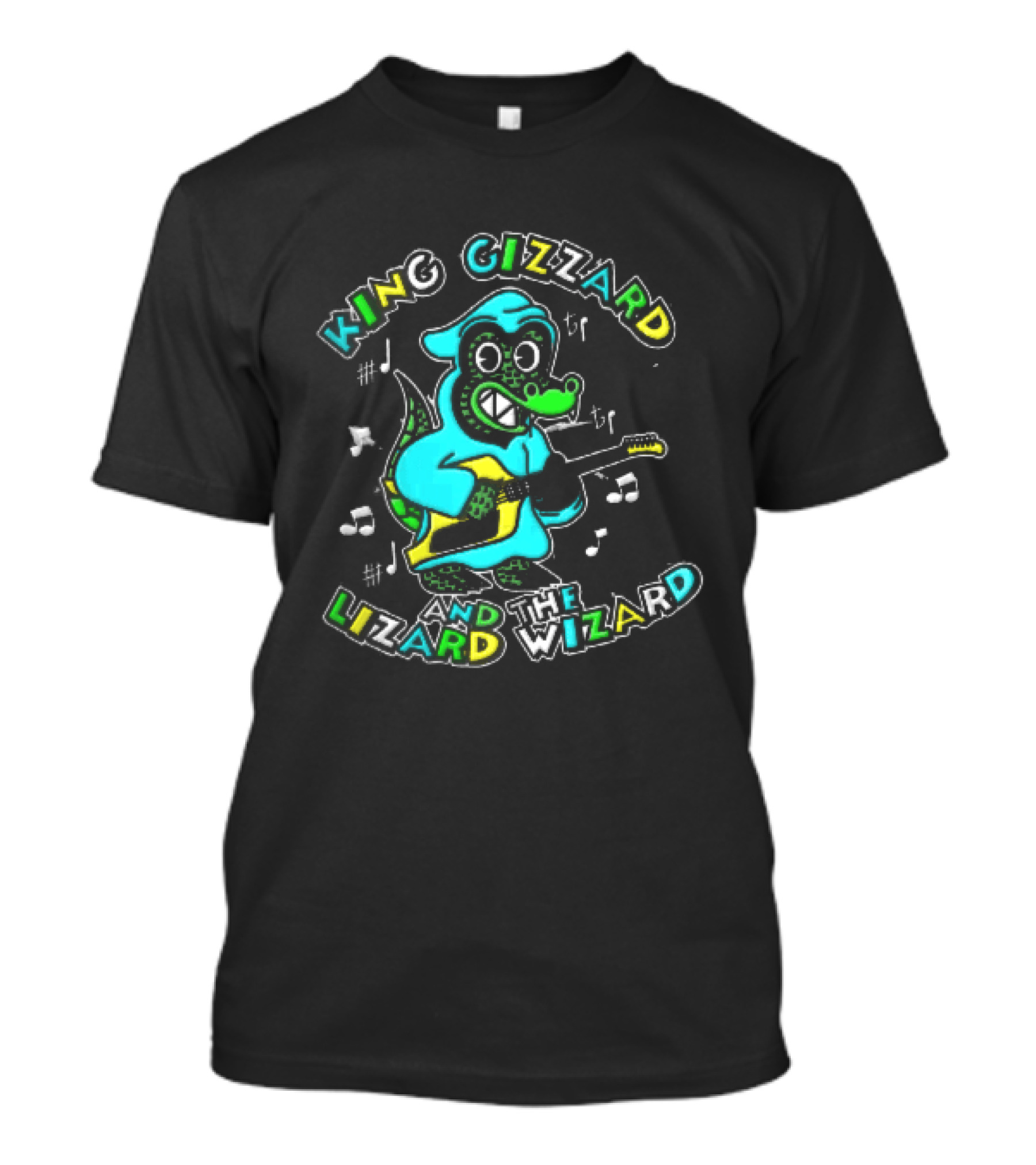 King Gizzard And The Lizard Wizard Cartoon Gator Hooded Playing Electric Guitar Tie Dye T-Shirt