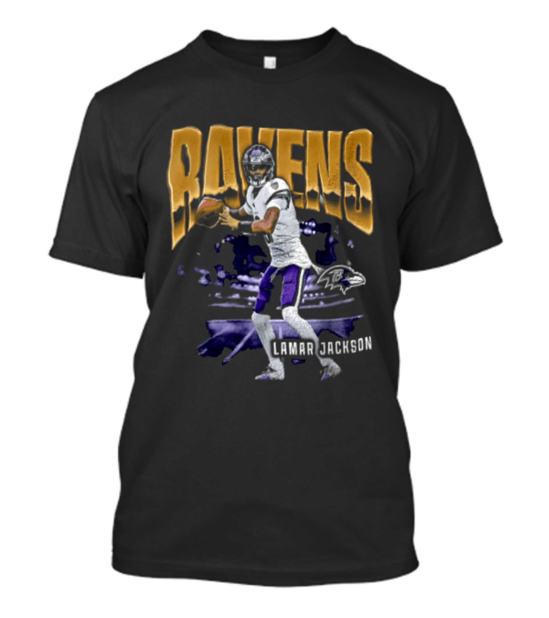 Ravens Lamar Jackson Football Iconic Quarterback T-Shirt