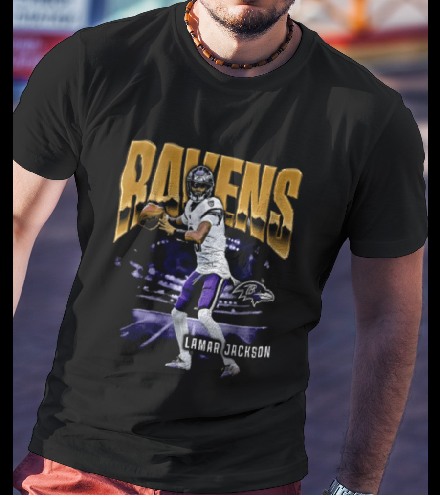 Ravens Lamar Jackson Football Iconic Quarterback T-Shirt