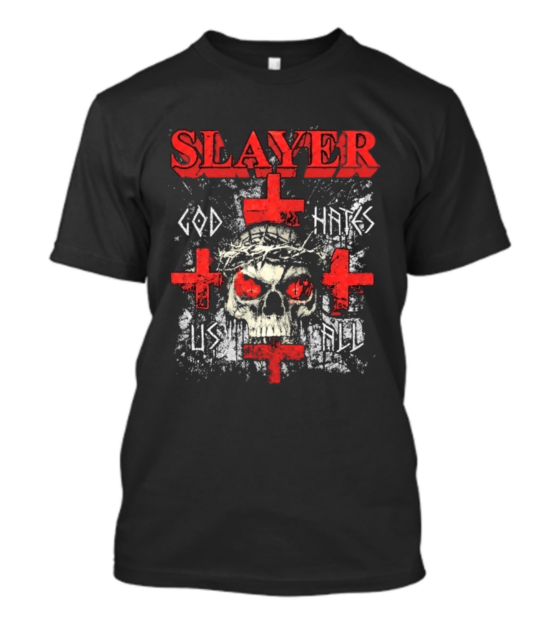Slayer God Hates Us All Skull Red Crosses T-Shirt