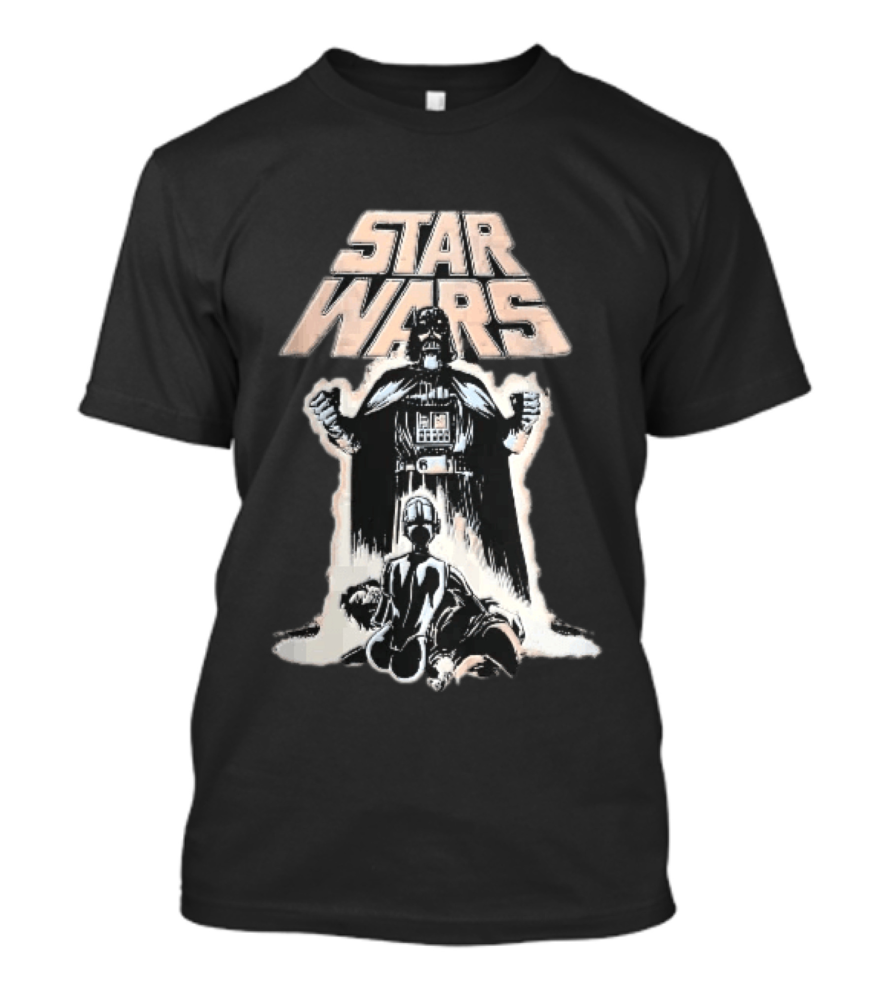 Star Wars Distressed Comic Darth Vader Over Defeated Droid T-Shirt