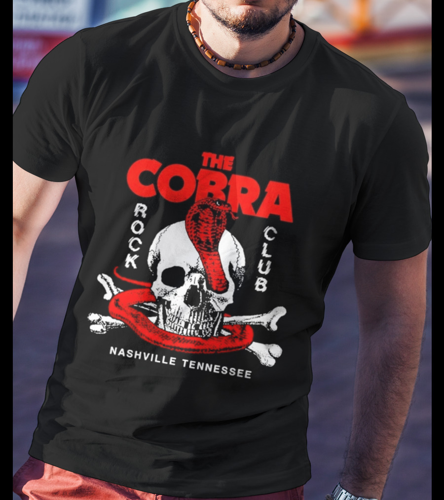 The Cobra Rock Club Skull And Snake Nashville Tennessee T-Shirt
