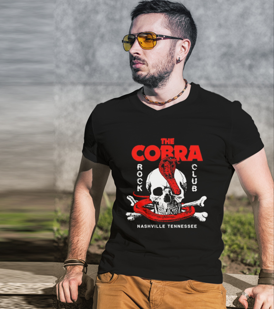 The Cobra Rock Club Skull And Snake Nashville Tennessee T-Shirt