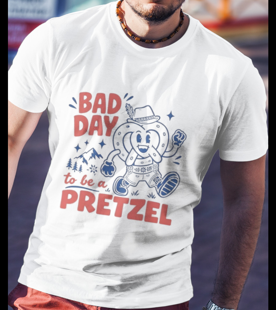 Bad Day To Be A Pretzel Cartoon Character Adventure T-Shirt