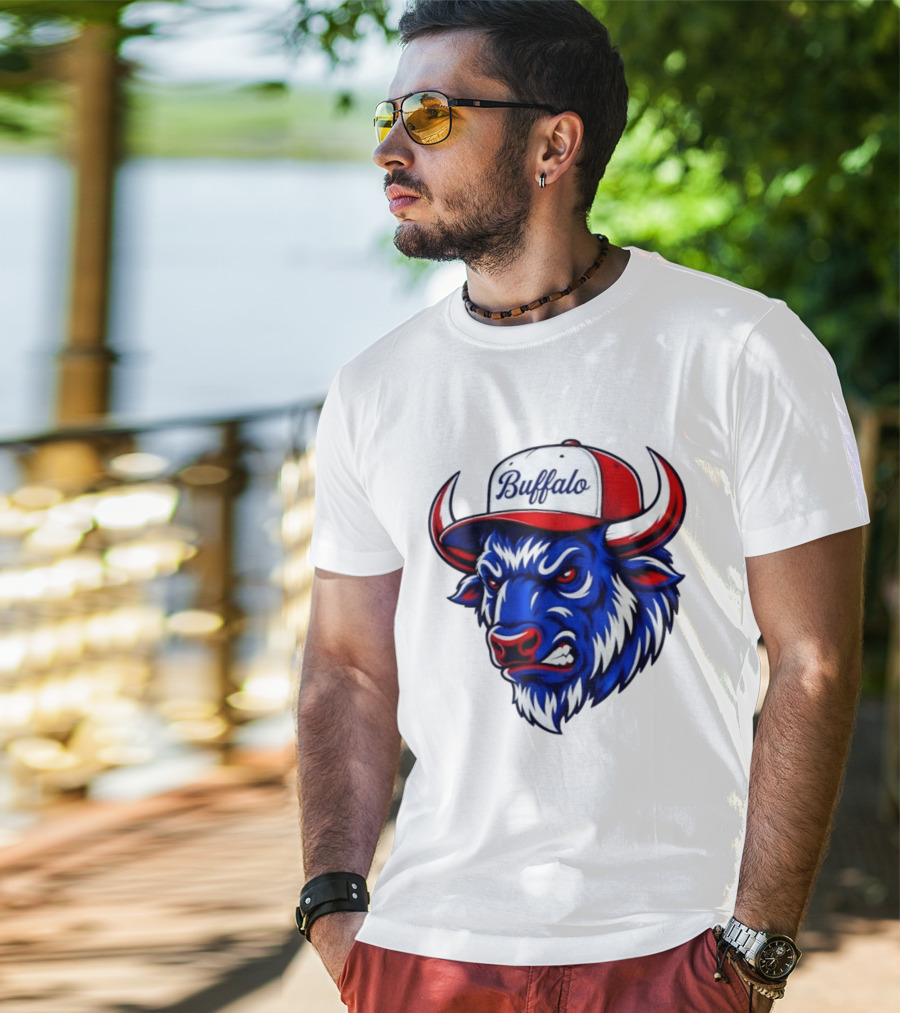 Buffalo Bison Bull Hat Sports T-Shirt