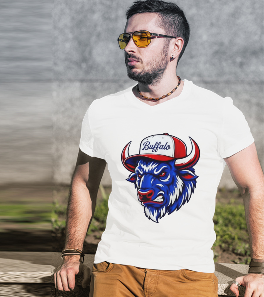 Buffalo Bison Bull Hat Sports T-Shirt