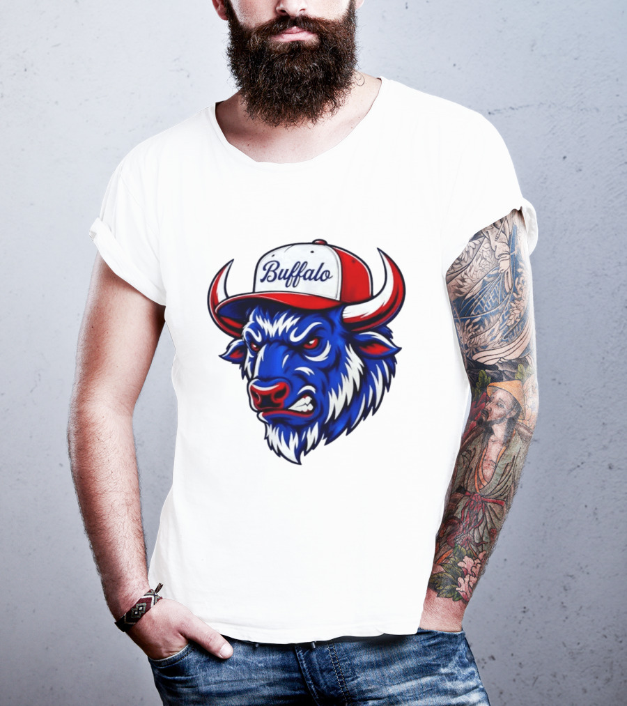 Buffalo Bison Bull Hat Sports T-Shirt