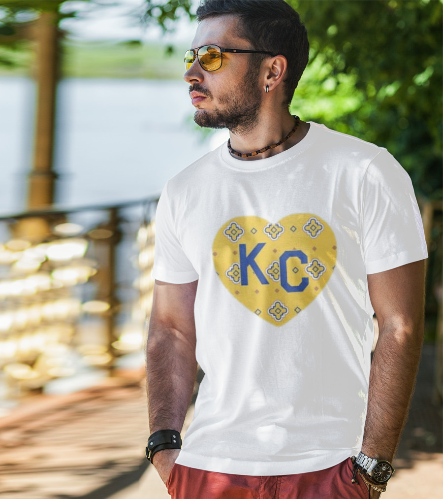Charlie Hustle KC Heart Plaza Fair Mosaic White T-Shirt