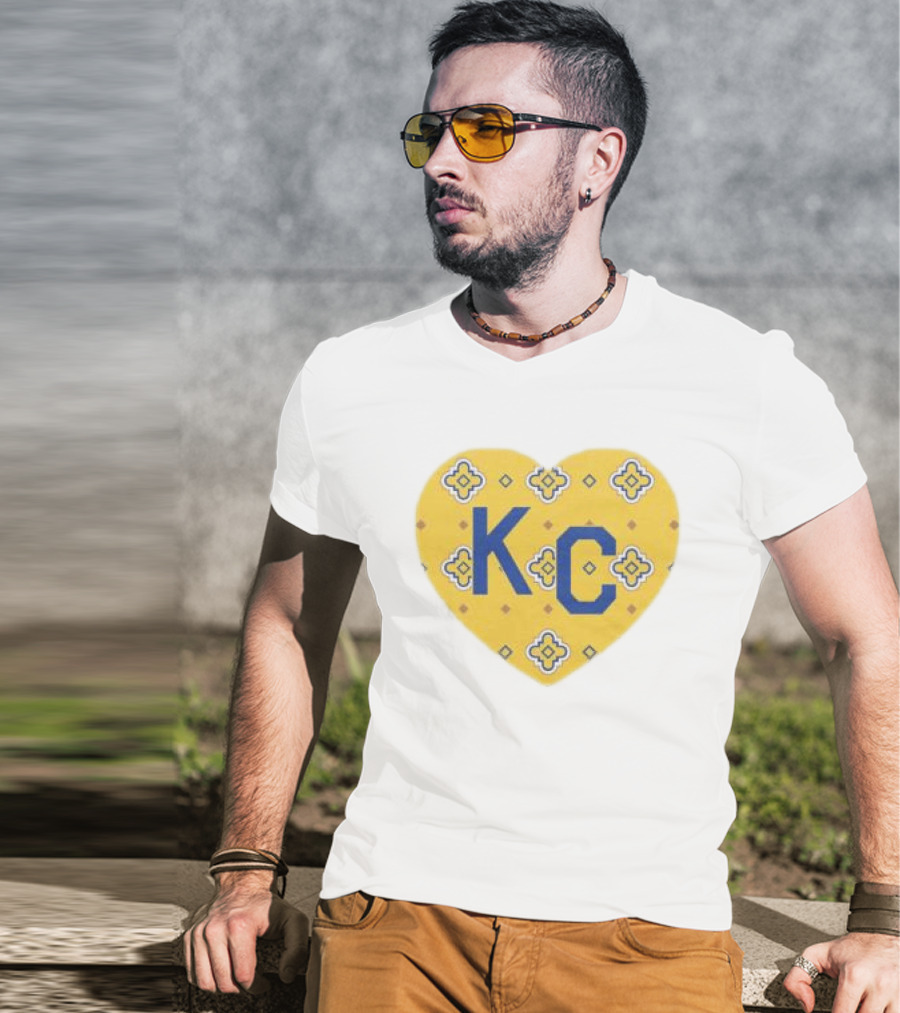Charlie Hustle KC Heart Plaza Fair Mosaic White T-Shirt