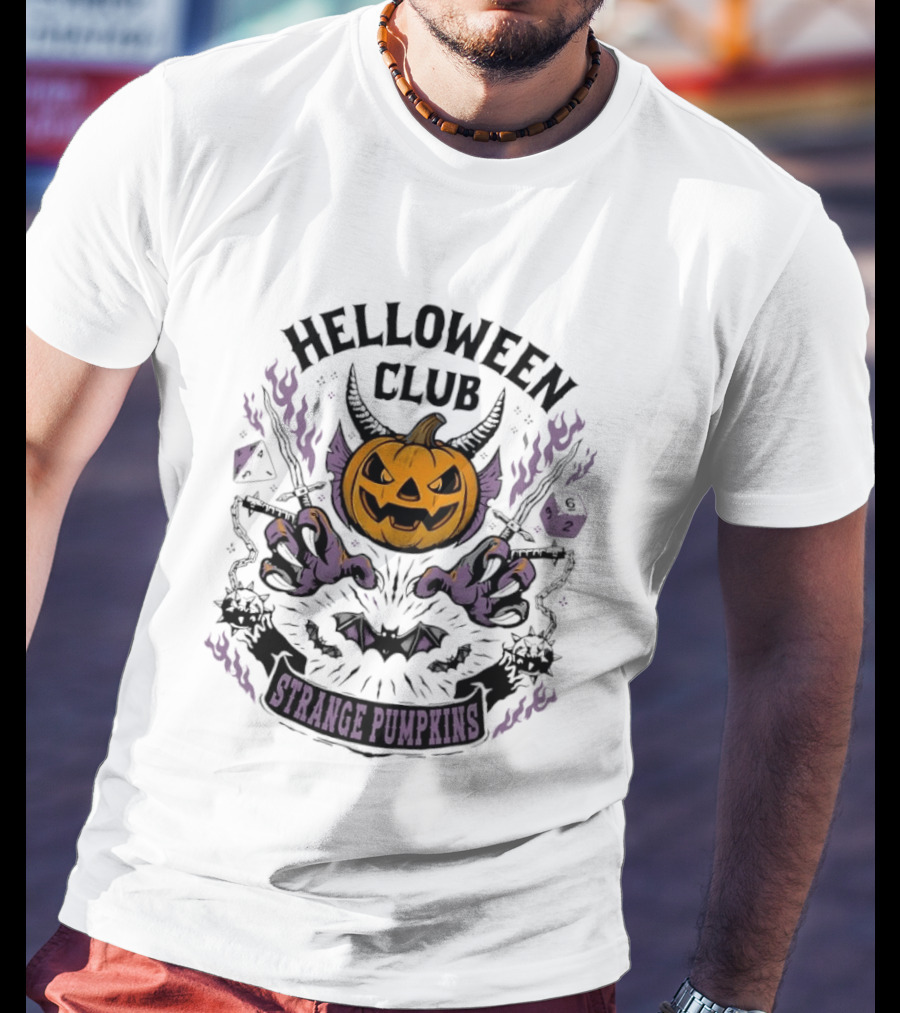 Helloween Club Strange Pumpkins Halloween Jack O' Lantern Monster Claws T-Shirt
