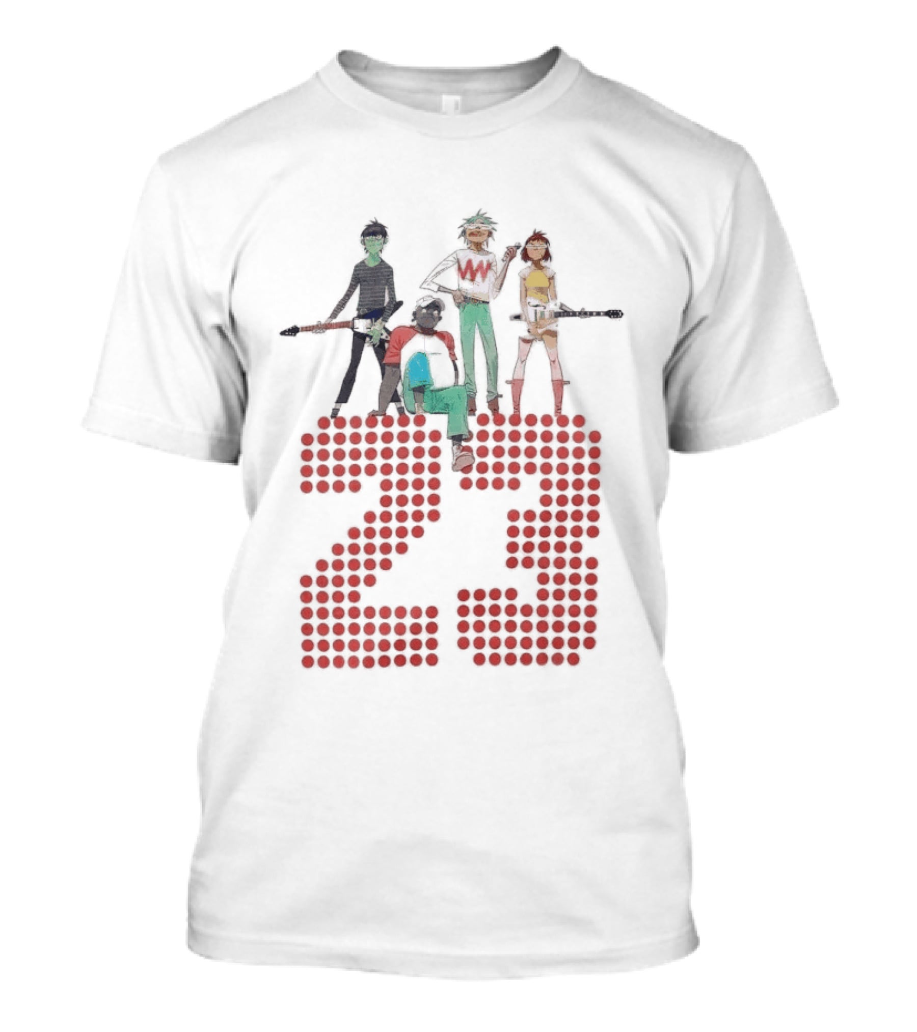 Hot Topic Gorillaz Band 23 Group Red Dots T-Shirt