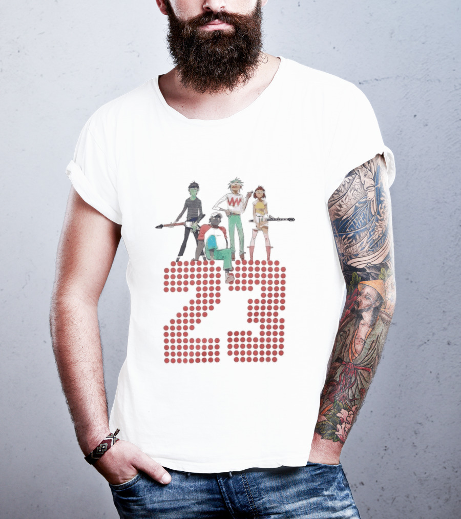 Hot Topic Gorillaz Band 23 Group Red Dots T-Shirt
