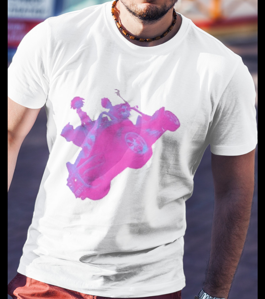 Hot Topic Gorillaz Neon Buggy Pink Blue Vehicle T-Shirt