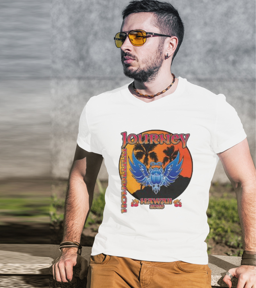 Journey Hawaii 2020 Event Vintage Style Palm Tree And Scarab T-Shirt