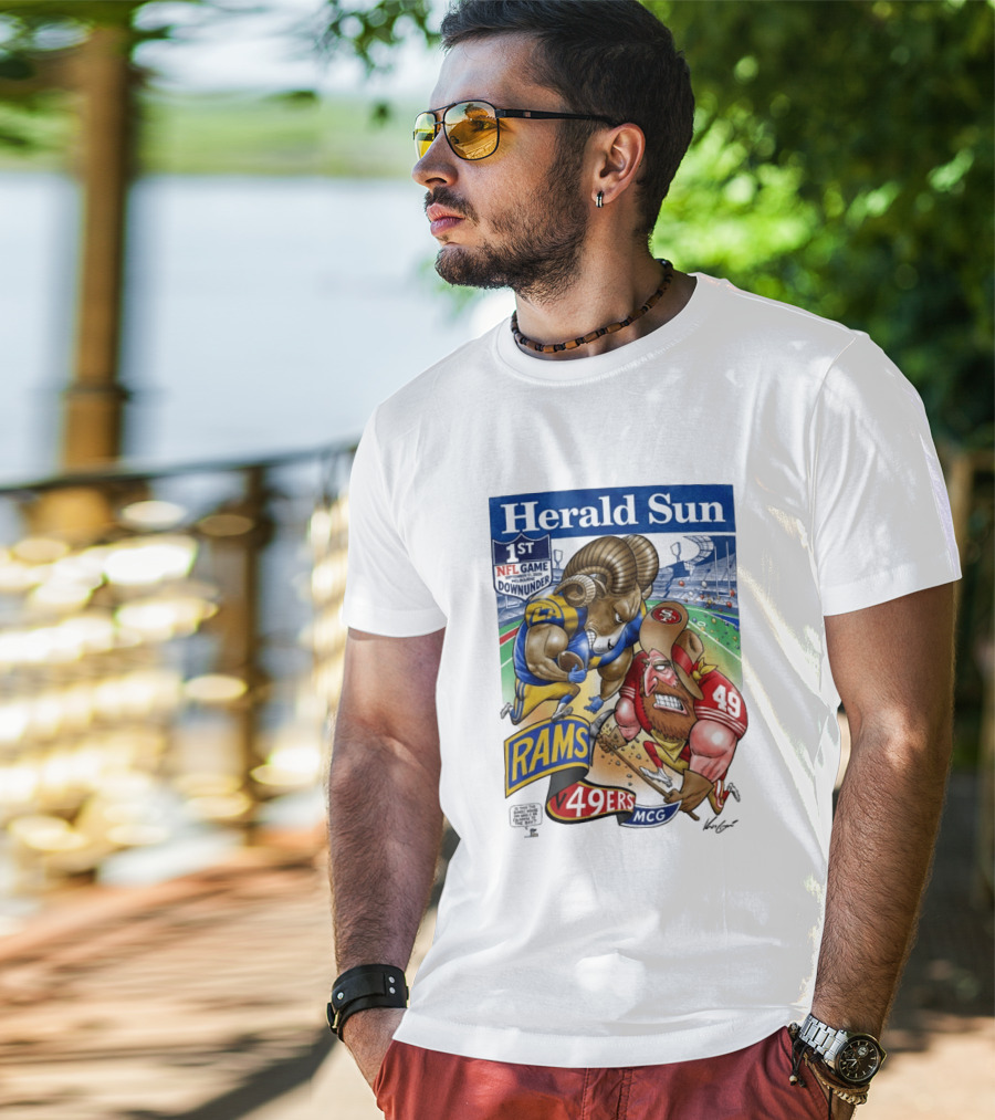 Herald Sun 1st NFL Game Down Under September 11 2026 Rams Vs 49ers MCG Melbourne T-Shirt