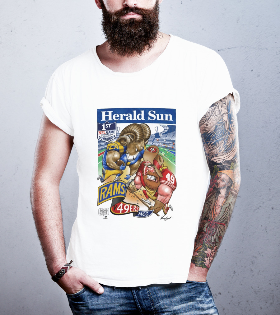Herald Sun 1st NFL Game Down Under September 11 2026 Rams Vs 49ers MCG Melbourne T-Shirt