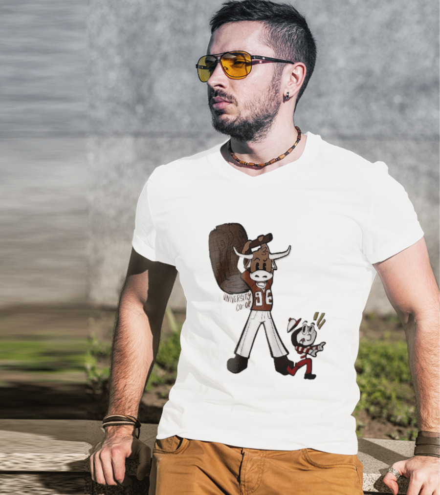 Texas Longhorns University Co Op Cartoon Longhorn 96 Football T-Shirt