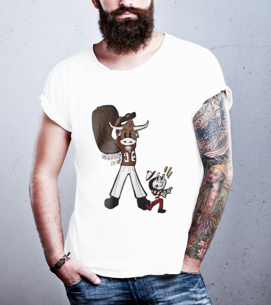 Texas Longhorns University Co Op Cartoon Longhorn 96 Football T-Shirt