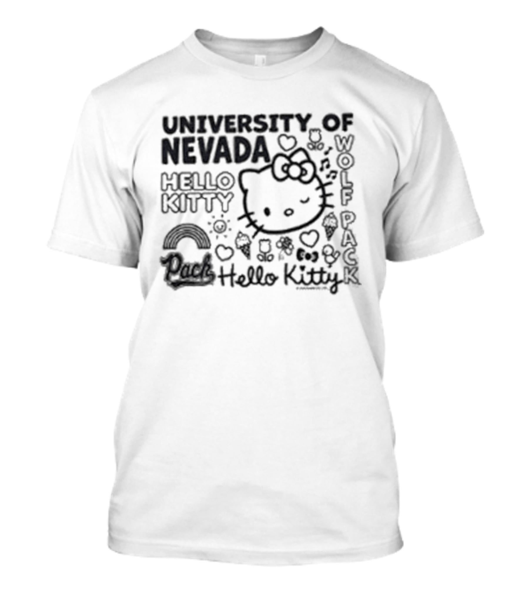 University Of Nevada Hello Kitty Wolf Pack Collegiate Collaboration T-Shirt