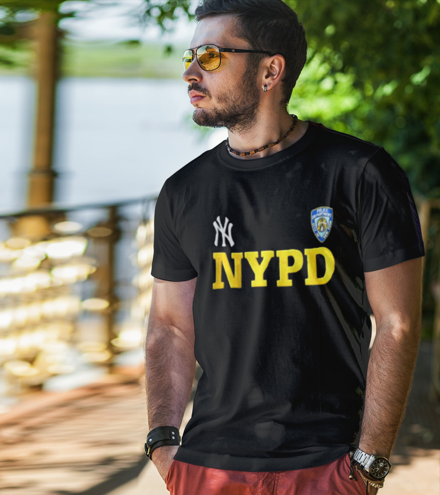 2026 New York Yankees NYPD Collaboration NY Logo And Police T-Shirt