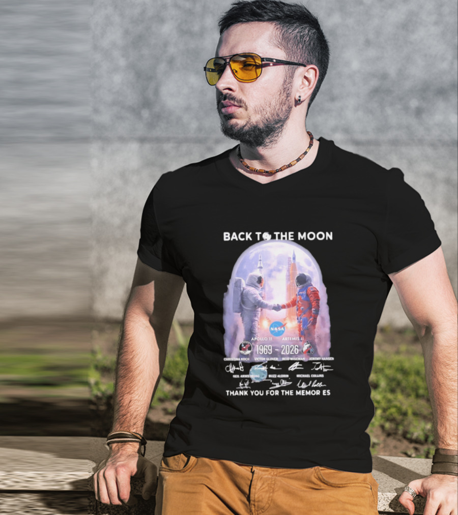 Back To The Moon Apollo 11 Artemis II 1969 2026 NASA Thank You For The Memories T-Shirt
