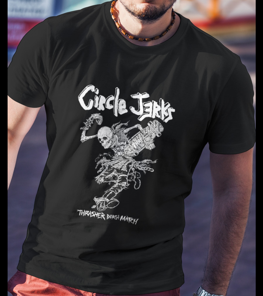 Circle Jerks Skanking Man Thrasher Death Match Black T-Shirt