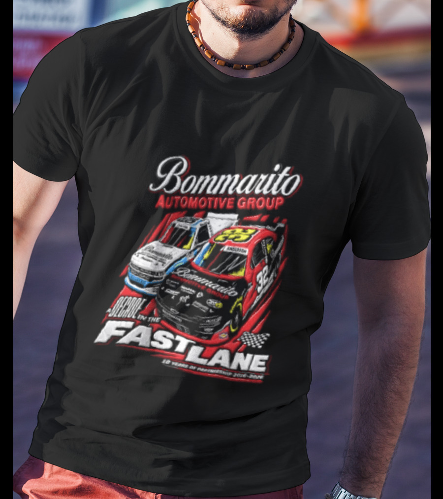 Bommarito Automotive Group Decade Fast Lane Anderson 10 Years Partnership 2016 2026 Race Cars T-Shirt