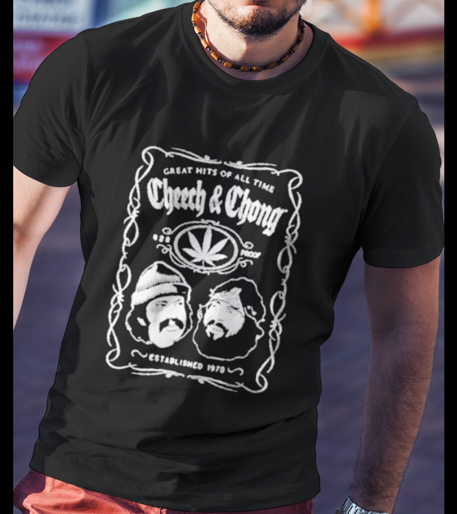 Cheech And Chong Greatest Of All Time 420 Comedy Cannabis 1978 Leaf T-Shirt