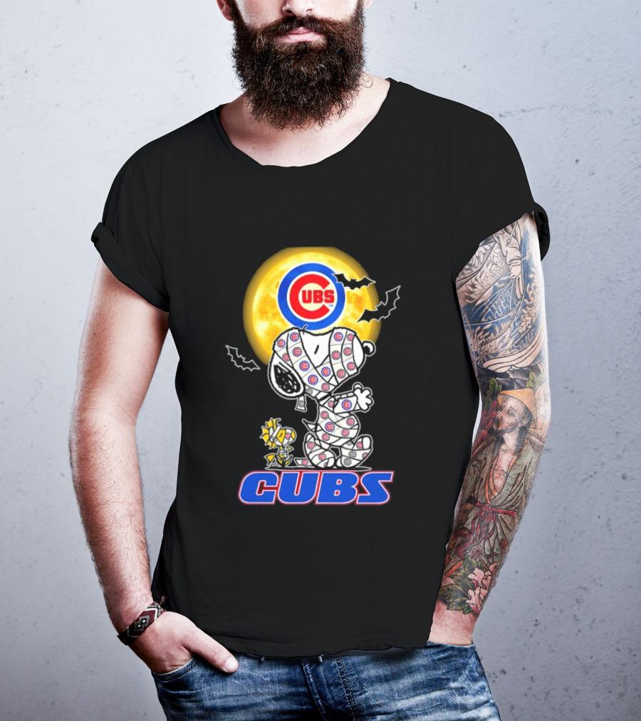 Chicago Cubs Snoopy Woodstock Halloween Mummy Cosplay T-Shirt