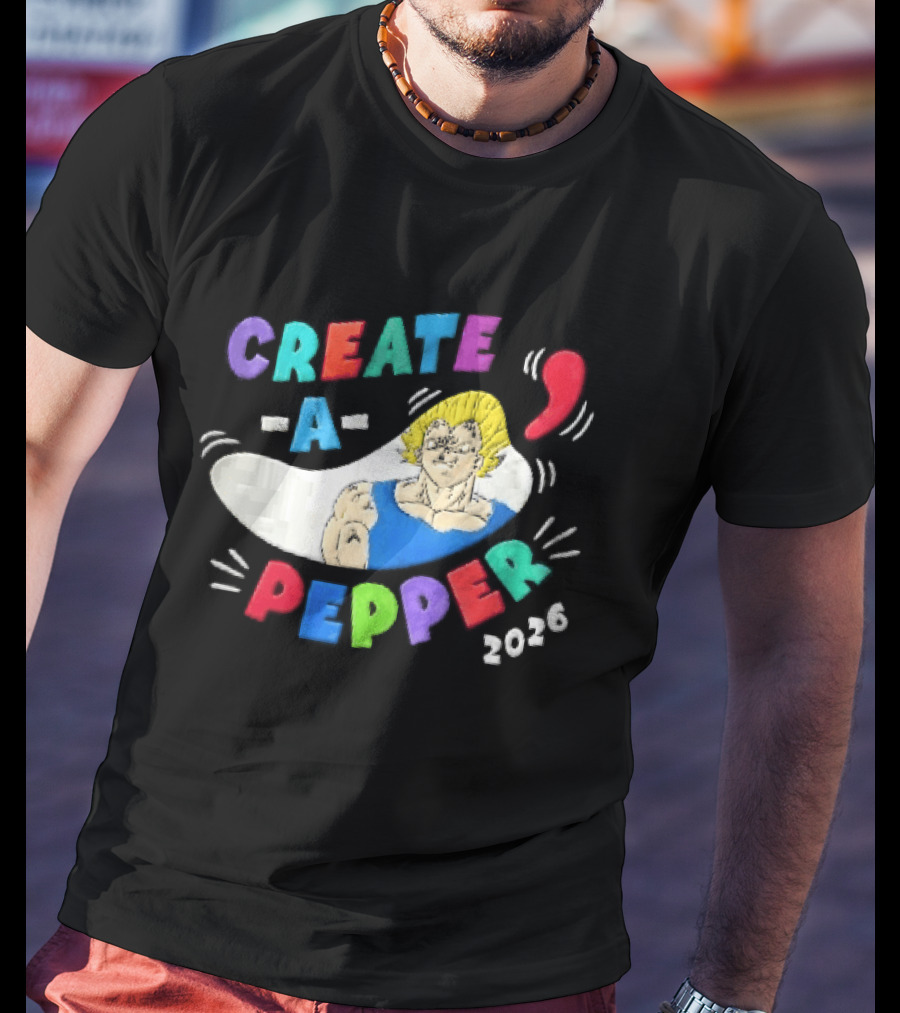 Create A Pepper 2026 Cartoon Anime Majin Vegeta T-Shirt