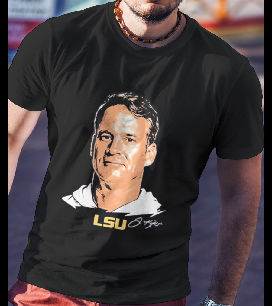 Lane Kiffin LSU Tigers Signature Big Head T-Shirt