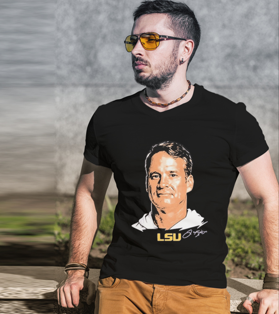 Lane Kiffin LSU Tigers Signature Big Head T-Shirt