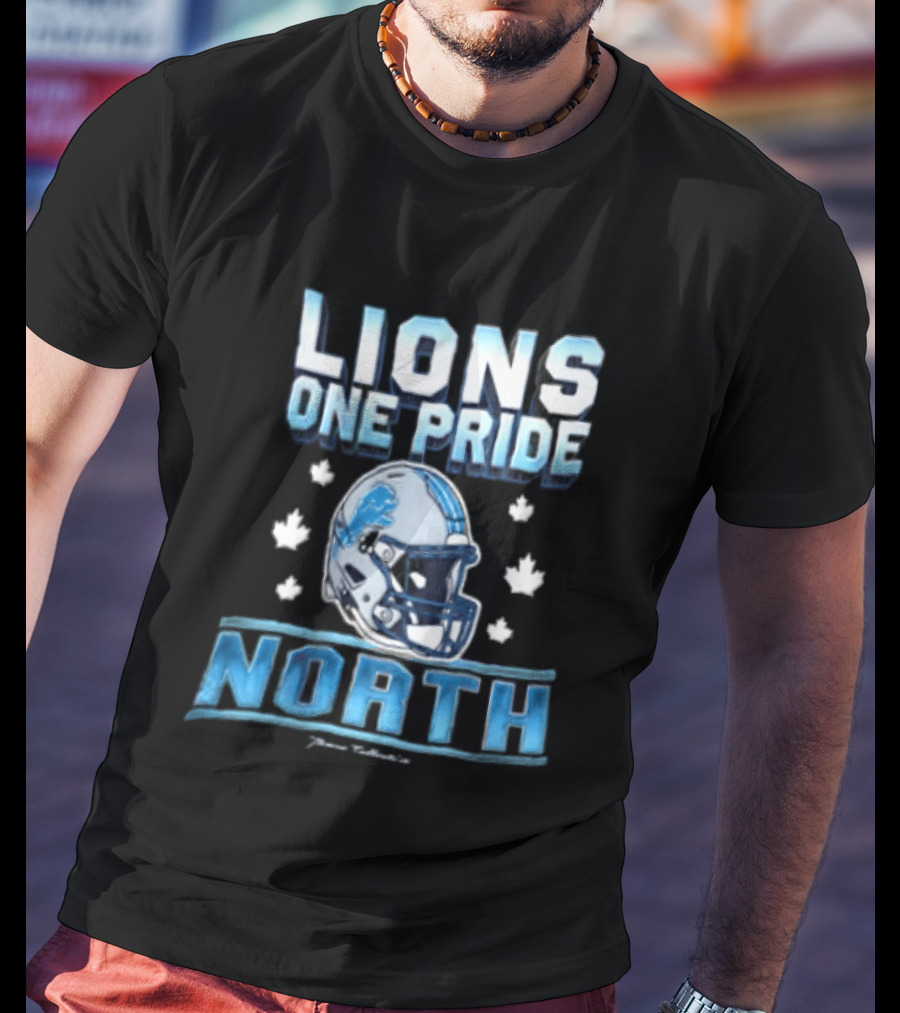 Lions One Pride North Detroit Lions Football Helmet Fan Gear T-Shirt